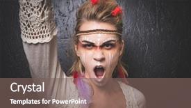  Presentation with american indian - Theme with cherokee - american indian warrior with paint background and a violet colored foreground