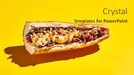  Presentation with energy food and junk food - Colorful presentation theme enhanced with american-junk-food-minimal-concept backdrop and a light gray colored foreground