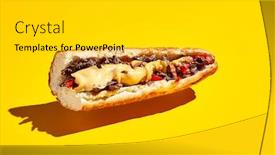  Presentation with junk food - Amazing PPT theme having american-junk-food-minimal-concept backdrop and a light gray colored foreground