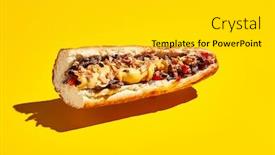  Presentation with junk food - Colorful slides enhanced with american-junk-food-minimal-concept backdrop and a light gray colored foreground