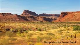  Presentation with season - Amazing presentation design having american landscapes- prairie in autumn backdrop and a gold colored foreground