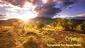  Presentation with utah - PPT layouts featuring american-landscapes-prairie-in-autumn background and a tawny brown colored foreground