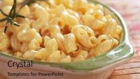  Presentation with mac - Presentation theme with american mac and cheese macaroni background and a coral colored foreground