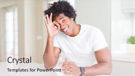  Presentation with eye glass - Presentation consisting of american man drinking a glass background and a  colored foreground