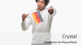  Presentation with american flag and eagle - Slides enhanced with american man flag of german background and a  colored foreground