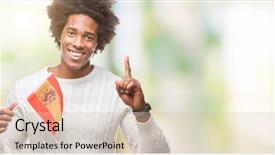  Presentation with grave marker american flag - Slide deck featuring american man flag of spain background and a  colored foreground