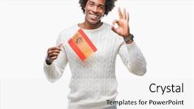  Presentation with grave marker american flag - PPT theme consisting of american man flag of spain background and a  colored foreground