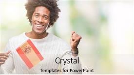  Presentation with american flag and eagle - Presentation with american man flag of spain background and a  colored foreground