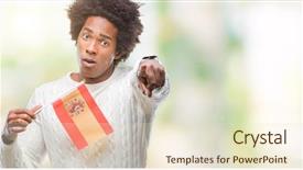  Presentation with free american flag - Slides consisting of american man flag of spain background and a  colored foreground