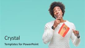  Presentation with american flag and eagle - Colorful PPT layouts enhanced with american man flag of spain backdrop and a  colored foreground