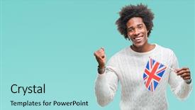  Presentation with unit rates uk flag - Amazing slide deck having american man flag of united backdrop and a  colored foreground