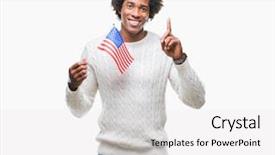  Presentation with united states old flag - Colorful PPT layouts enhanced with american man flag of united backdrop and a  colored foreground