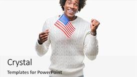  Presentation with america flag - Slide set enhanced with american man flag of united background and a  colored foreground