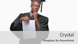  Presentation with african american grandmother - Presentation enhanced with american man holding blank paper background and a  colored foreground