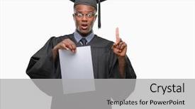  Presentation with religious african american - Beautiful slide deck featuring american man holding blank paper backdrop and a  colored foreground