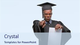  Presentation with finger - Theme with american man holding blank paper background and a  colored foreground