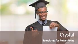  Presentation with african american adults in classroom - Colorful presentation theme enhanced with american man holding blank paper backdrop and a  colored foreground