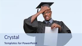  Presentation with african american adults in classroom - Slides featuring american man holding blank paper background and a  colored foreground