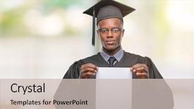  Presentation with breastfeeding and african american - Beautiful PPT theme featuring american man holding blank paper backdrop and a soft green colored foreground