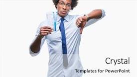  Presentation with afro - Colorful presentation theme enhanced with american man holding boarding pass backdrop and a white colored foreground