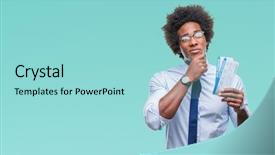  Presentation with afro - Theme with american man holding boarding pass background and a  colored foreground