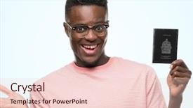  Presentation with canadian - Presentation theme having american man holding canadian passport background and a lemonade colored foreground