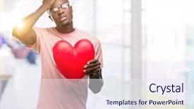  Presentation with for african american women heart disease - Colorful theme enhanced with american man holding red heart backdrop and a  colored foreground