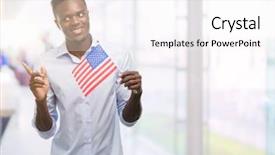  Presentation with african american culture - Presentation enhanced with american man holding usa flag background and a  colored foreground