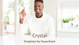  Presentation with african american collaboration - Beautiful slides featuring american man on white table backdrop and a  colored foreground