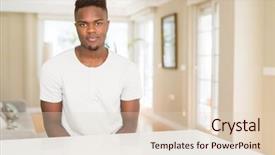  Presentation with african american couples on the mountaintop - Presentation theme featuring american man on white table background and a  colored foreground