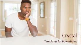  Presentation with african american couples on the mountaintop - PPT theme enhanced with american man on white table background and a lemonade colored foreground