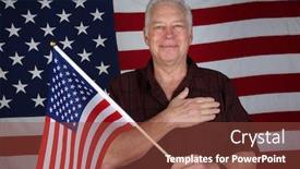  Presentation with america flag - Theme consisting of american-man-solutes-the-american background and a tawny brown colored foreground