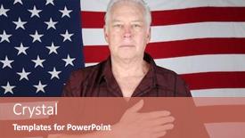  Presentation with america flag - Beautiful theme featuring american-man-solutes-the-american backdrop and a coral colored foreground