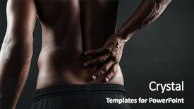  Presentation with back pain - Cool new PPT theme with american man with back pain backdrop and a black colored foreground