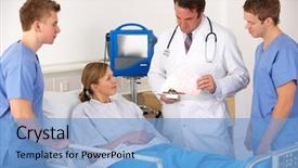  Presentation with medical emergency trauma team - Presentation featuring pink rose composition in retro style on table background and a coral colored foreground