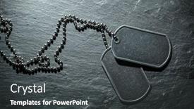  Presentation with veterans day - PPT layouts having american-military-dog-tags-rough background and a dark gray colored foreground