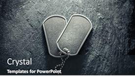  Presentation with veterans day - Amazing PPT theme having american-military-dog-tags-rough backdrop and a tawny brown colored foreground