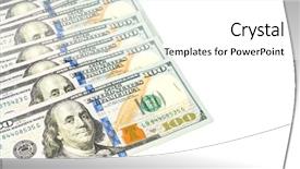  Presentation with banknotes - PPT theme having american money - one hundred dollars banknotes background and a  colored foreground