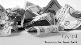  Presentation with dollar sign - Presentation theme having american-money-cash-money-pile and a light gray colored foreground