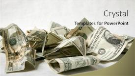  Presentation with dollar sign - Slide set featuring american-money-cash-money-pile background and a  colored foreground