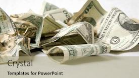  Presentation with dollar sign - Slides consisting of american-money-cash-money-pile and a  colored foreground