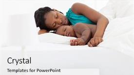  Presentation with african american baby - Cool new slides with american mother sleeping with baby backdrop and a white colored foreground