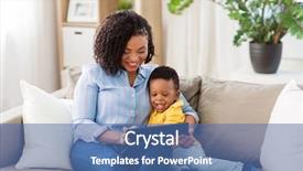  Presentation with african american baby - Presentation theme enhanced with american mother using tablet computer background and a ocean colored foreground