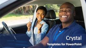  Presentation with driving drowsy - PPT theme consisting of american motors cars - african woman has passed her background and a ocean colored foreground