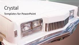  Presentation with retro - PPT layouts featuring american motors cars - hood and headlights of beautiful background and a pink colored foreground