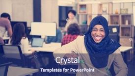  Presentation with african american startup - Audience pleasing slide deck consisting of american muslim female software developer backdrop and a navy blue colored foreground