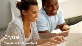  Presentation with african american black couple - Presentation theme enhanced with american network - image of young african couple background and a coral colored foreground