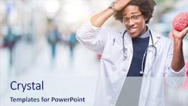  Presentation with psychology stress - Audience pleasing theme consisting of american neurologist doctor or psychology backdrop and a sky blue colored foreground