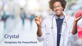  Presentation with psychology - Cool new PPT theme with american neurologist doctor or psychology backdrop and a sky blue colored foreground