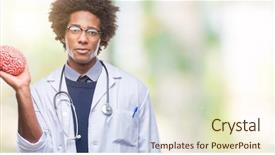  Presentation with psychology - Cool new PPT theme with american neurologist doctor or psychology backdrop and a soft green colored foreground